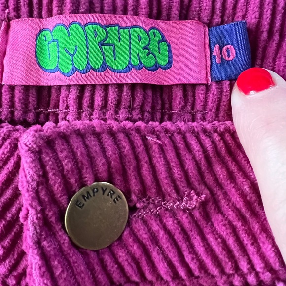 Empyre Tori 90s Berry Corduroy Skate Pants Size 10 - Picture 4 of 13